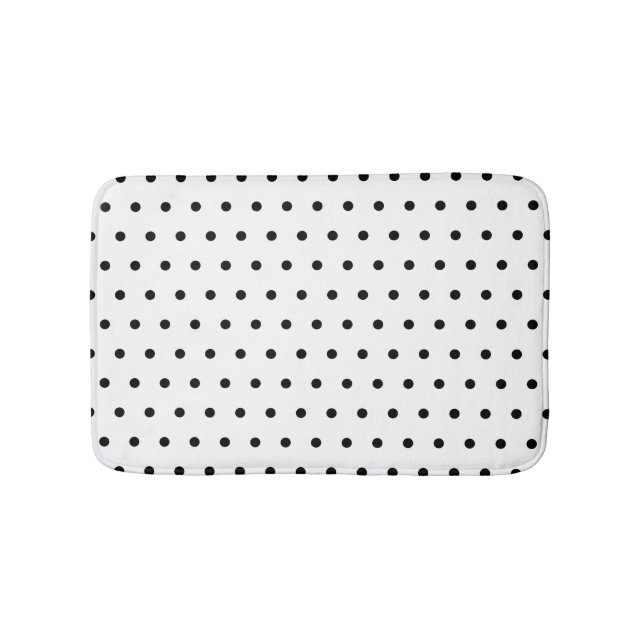 Tapis De Bain Motif de pois noir et blanc (Devant)
