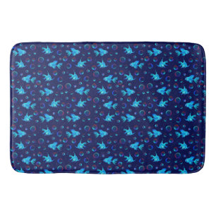 Tapis De Bain motif de poisson bleu