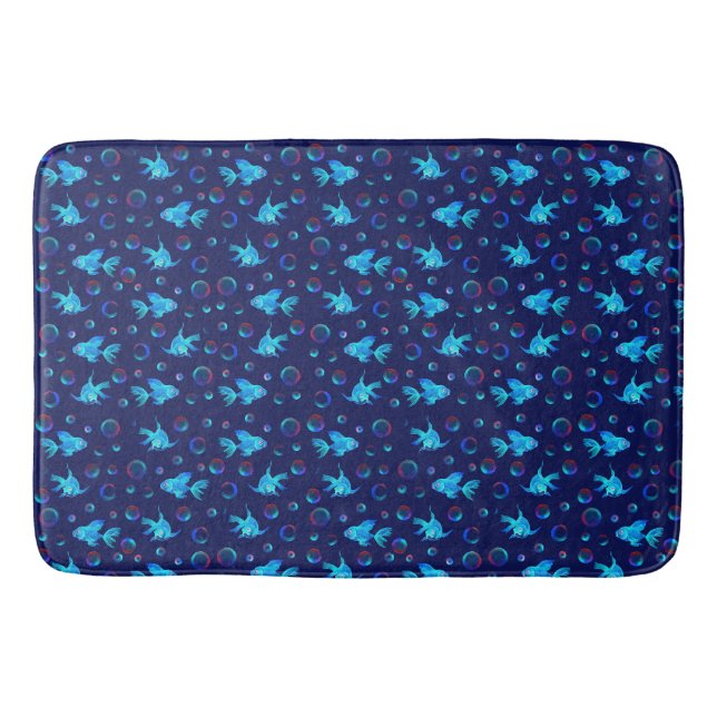 Tapis De Bain motif de poisson bleu (Devant)