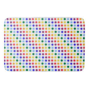 Tapis De Bain Motif de Polka Arc-En-Ciel Fuzzy