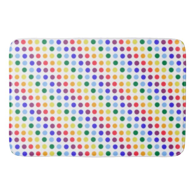 Tapis De Bain Motif de Polka Arc-En-Ciel Fuzzy (Devant)