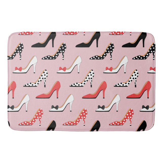 Tapis De Bain Motif de pompe à talons haute couleur pour filles  (Devant)