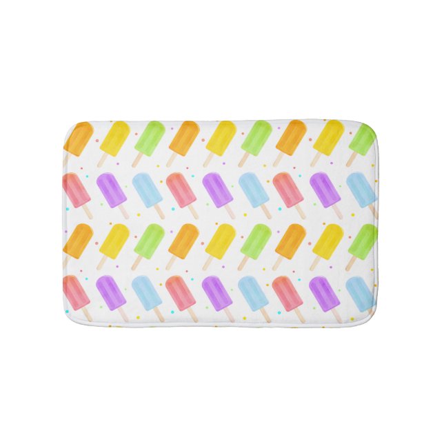 Tapis De Bain Motif de Popsicle de l'aquarelle estivale savoureu (Devant)