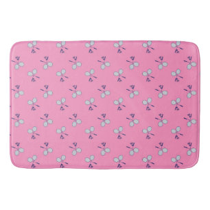 Tapis De Bain Motif de raquette de Badminton rose