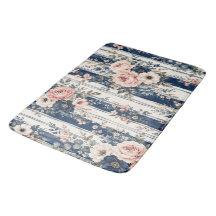 Motif de rayure florale marine à l'aquarelle Desig