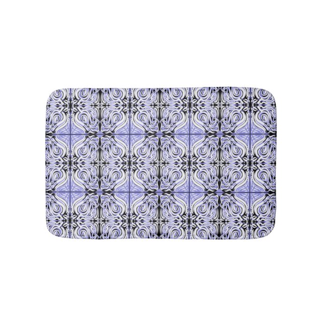 Tapis De Bain Motif de répétition Abstrait blanc pourpre (Devant)