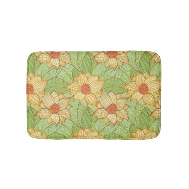 Tapis De Bain Motif de Retro Magnolia (Devant)