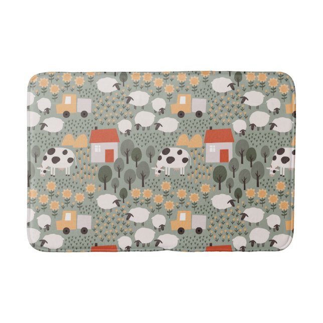 Tapis De Bain Motif de scène de ferme mignonne (Devant)