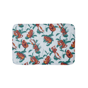 Tapis De Bain Motif de singes joueurs du Lotus Blanc