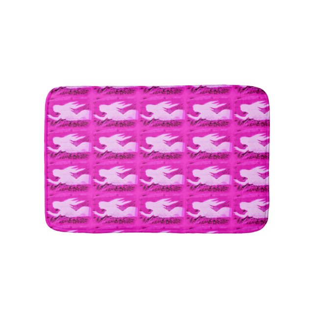Tapis De Bain motif de sirènes roses (Devant)