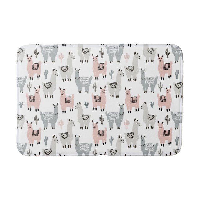 Tapis De Bain Motif de sourire de lamas (Devant)