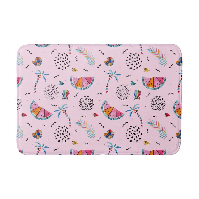 Tapis De Bain Motif de style Pink Memphis (Devant)