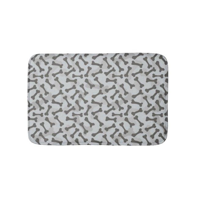 Tapis De Bain Motif de texture d'os à fond gris (Devant)