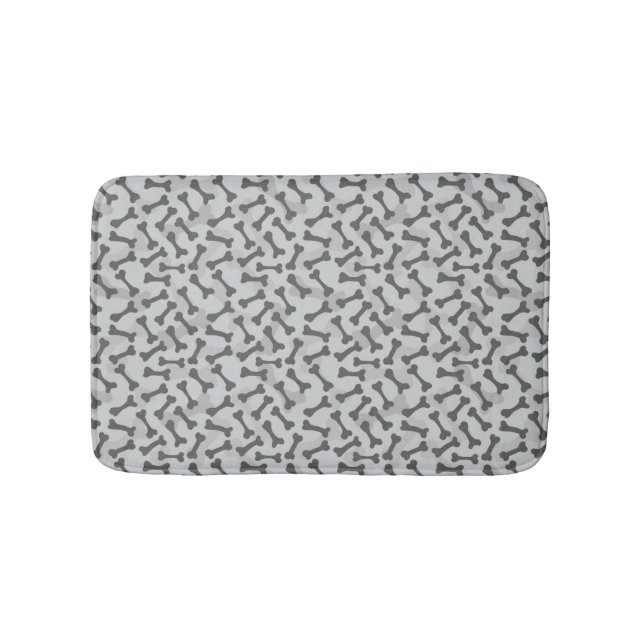 Tapis De Bain Motif de texture d'os à fond gris (Devant)