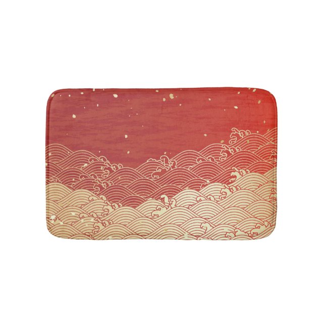 Tapis De Bain Motif de texture papier d'onde dorée (Devant)