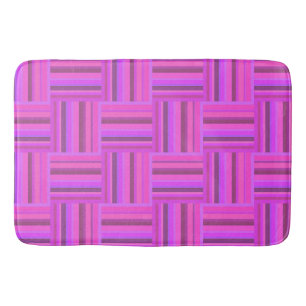 Tapis De Bain Motif de tissage à rayures roses