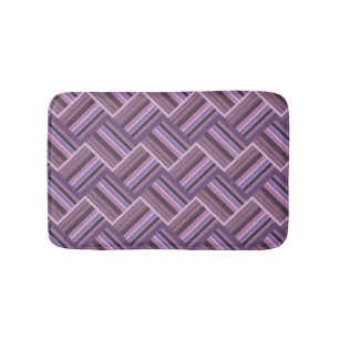Tapis De Bain Motif de tissage diagonale rayures mauve