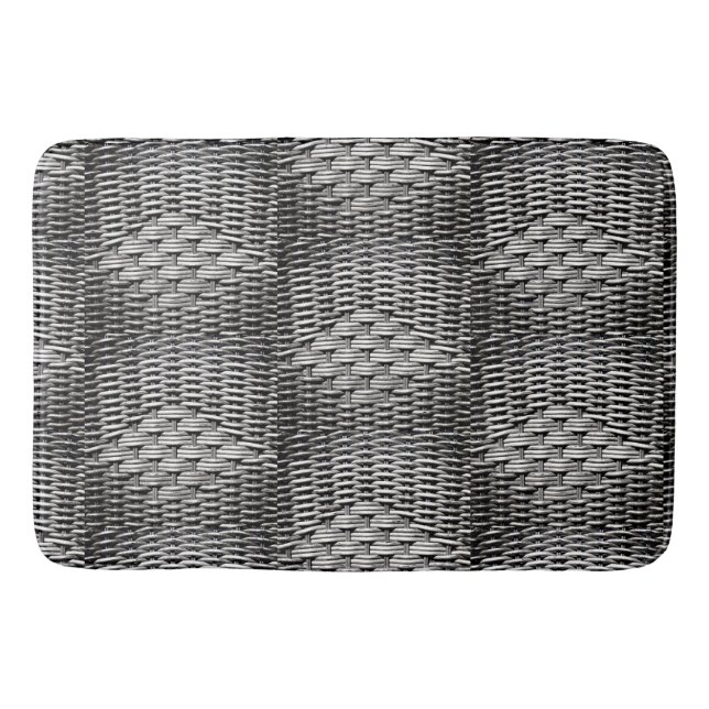 Tapis De Bain Motif de tissage métallique industriel moderne (Devant)