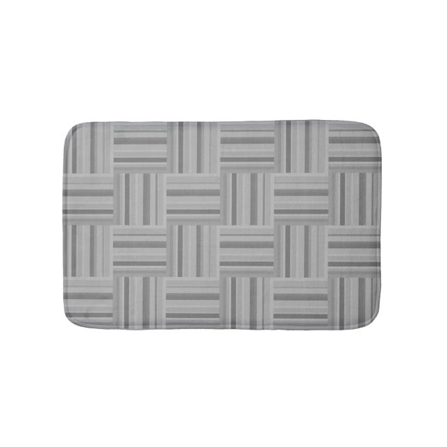 Tapis De Bain Motif de tissage rayures grises (Devant)