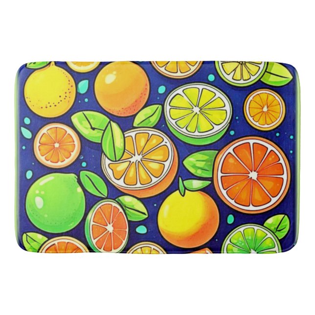 Tapis De Bain Motif de tranche de citrus frais (Devant)