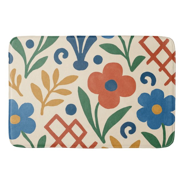 Tapis De Bain Motif de Trellis Floral (Devant)