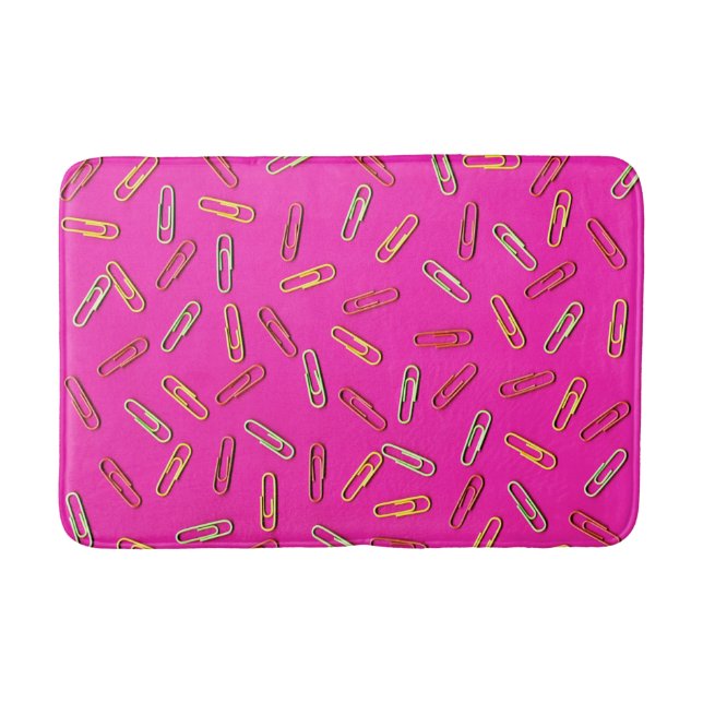 Tapis De Bain Motif de trombone mignon sur rose (Devant)