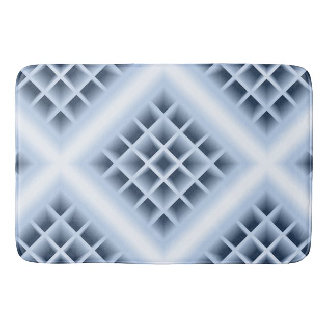 Tapis De Bain Motif de trous carrés bleus (Devant)