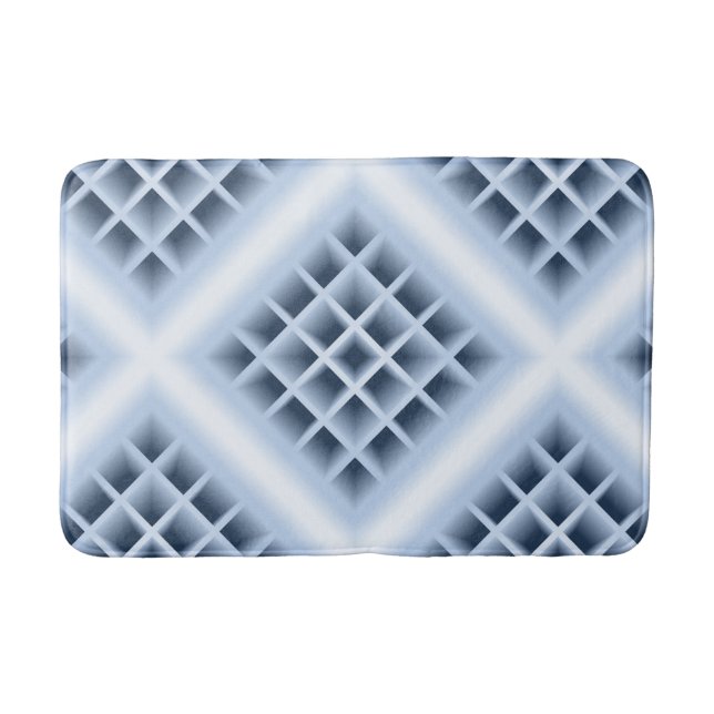 Tapis De Bain Motif de trous carrés bleus (Devant)
