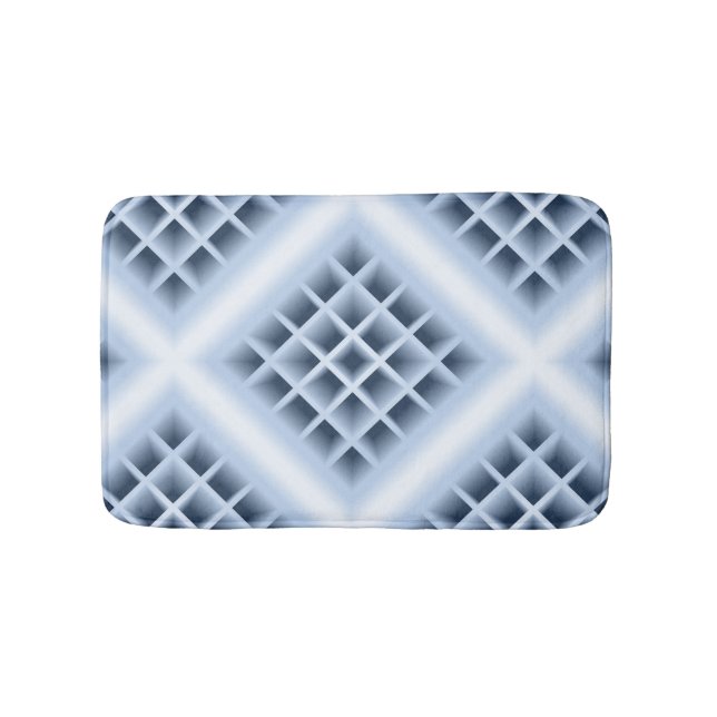 Tapis De Bain Motif de trous carrés bleus (Devant)