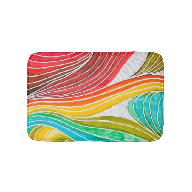 Tapis De Bain Motif de vague dessiné par des peintures (Devant)