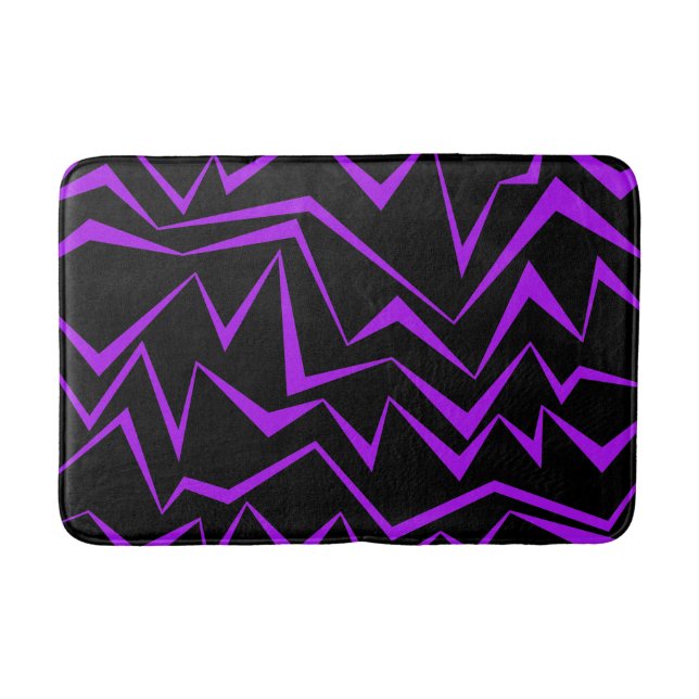 Tapis De Bain motif de zigzag géométrique Abstrait, audacieux et (Devant)