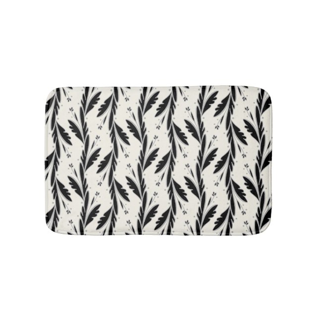 Tapis De Bain Motif décoratif Vignes Noires (Devant)