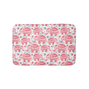 Tapis De Bain Motif d'éléphant rouge