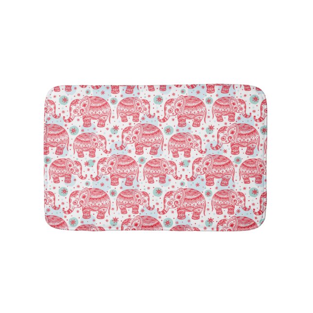 Tapis De Bain Motif d'éléphant rouge (Devant)
