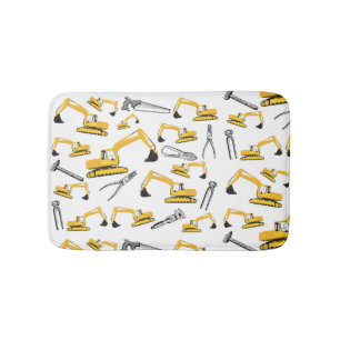 Tapis De Bain Motif des camions et des outils de construction de