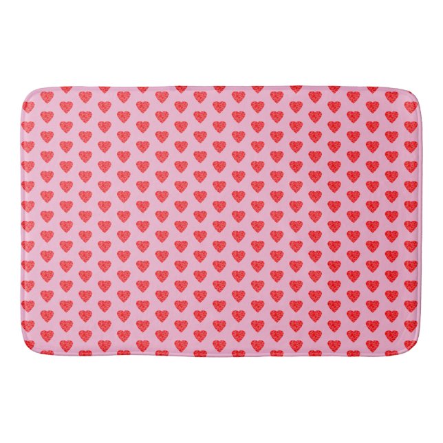 Tapis De Bain Motif des Coeurs rose et rouge (Devant)