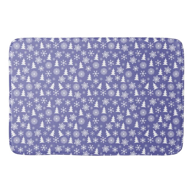 Tapis De Bain Motif des flocons de neige et des pins (Devant)