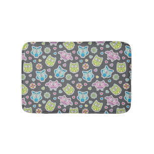 Tapis De Bain motif des hiboux de bande dessinée