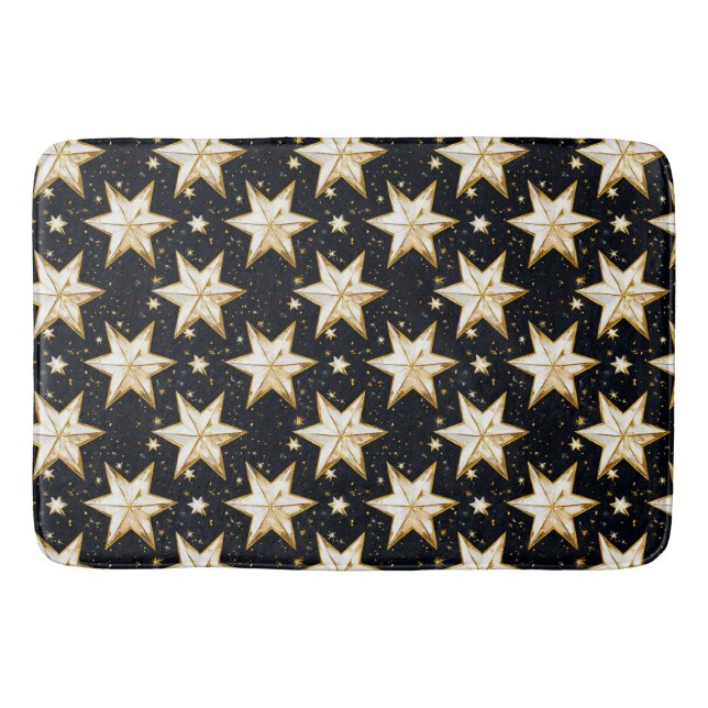 Tapis De Bain Motif d'étoiles dorées (Devant)