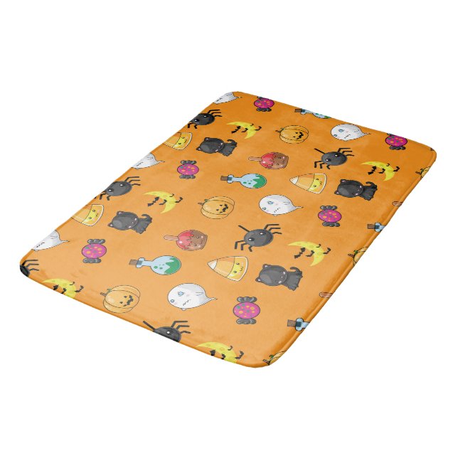 Tapis De Bain Motif d'Halloween mignon avec arrière - plan orang (Angle)
