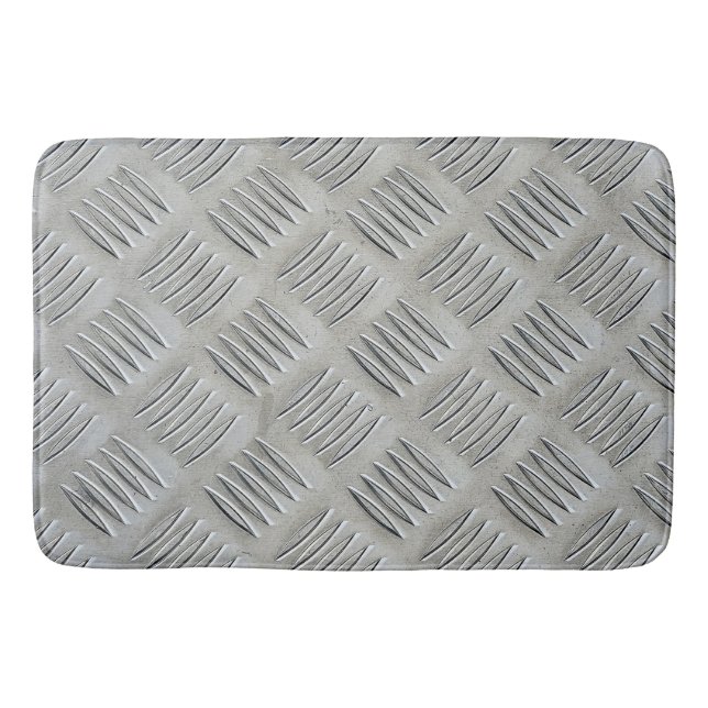 Tapis De Bain Motif diamant de texture d'aluminium (Devant)