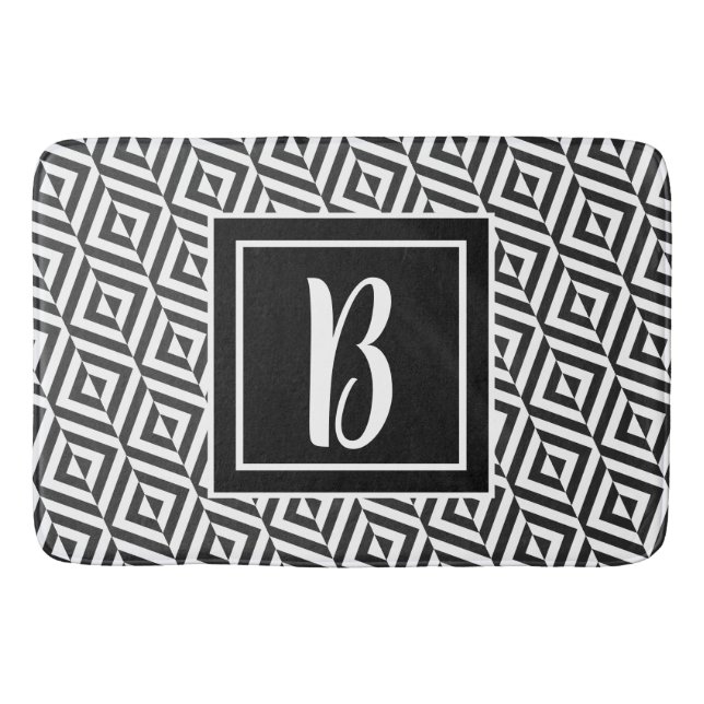Tapis De Bain Motif diamant noir et blanc Monogram (Devant)