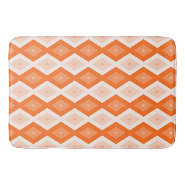 Tapis De Bain Motif diamant orange (Devant)
