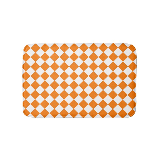 Tapis De Bain Motif diamant Orange White Checker (Devant)