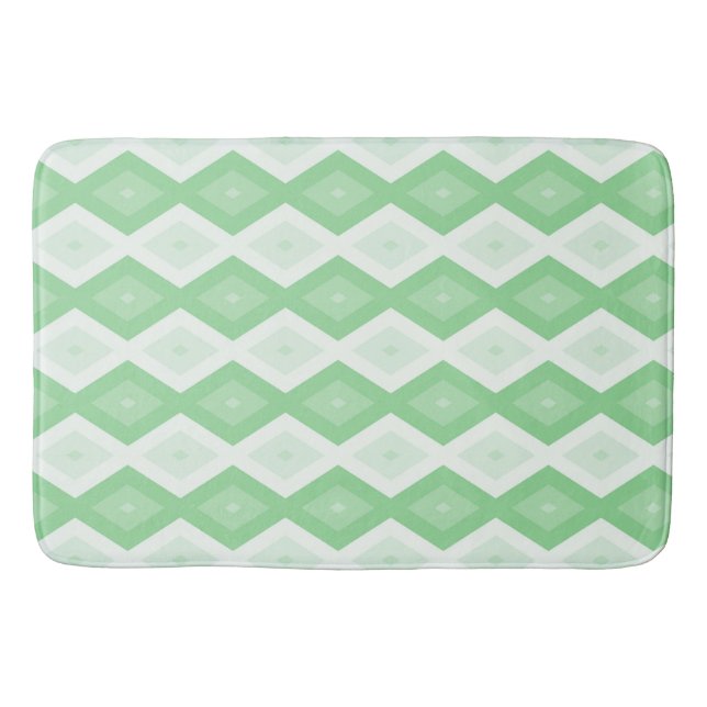 Tapis De Bain motif diamant vert pomme (Devant)