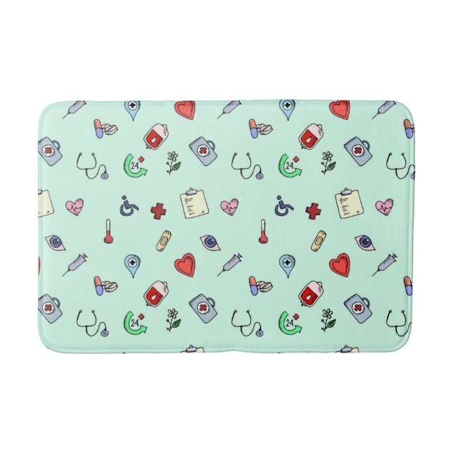 Tapis De Bain Motif d'icône Médicale (Devant)