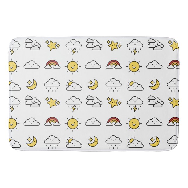 Tapis De Bain Motif d'icônes météo mignonne (Devant)