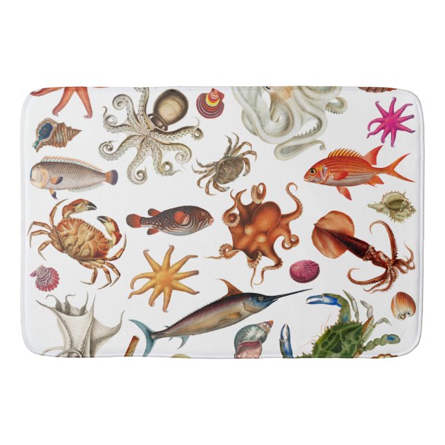 Tapis De Bain Motif d'illustration de la vie marine nautique (Devant)