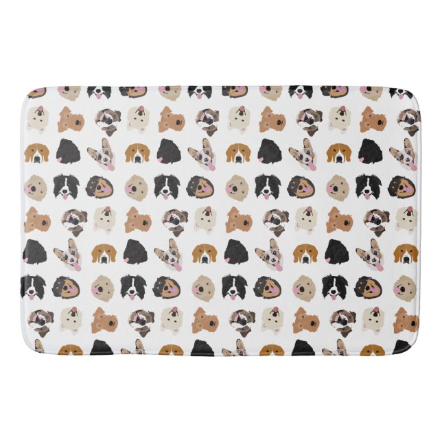 Tapis De Bain Motif d'illustration du visage de chien mignon (Devant)