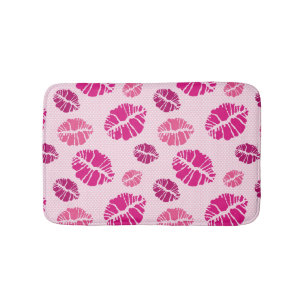 Tapis De Bain Motif d'impression de forme de baiser de rouge à